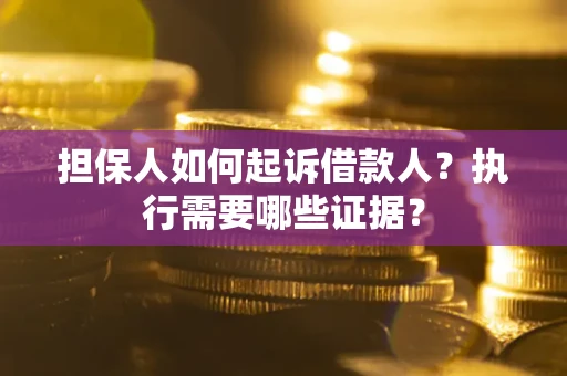 武汉担保人如何起诉借款人？执行需要哪些证据？